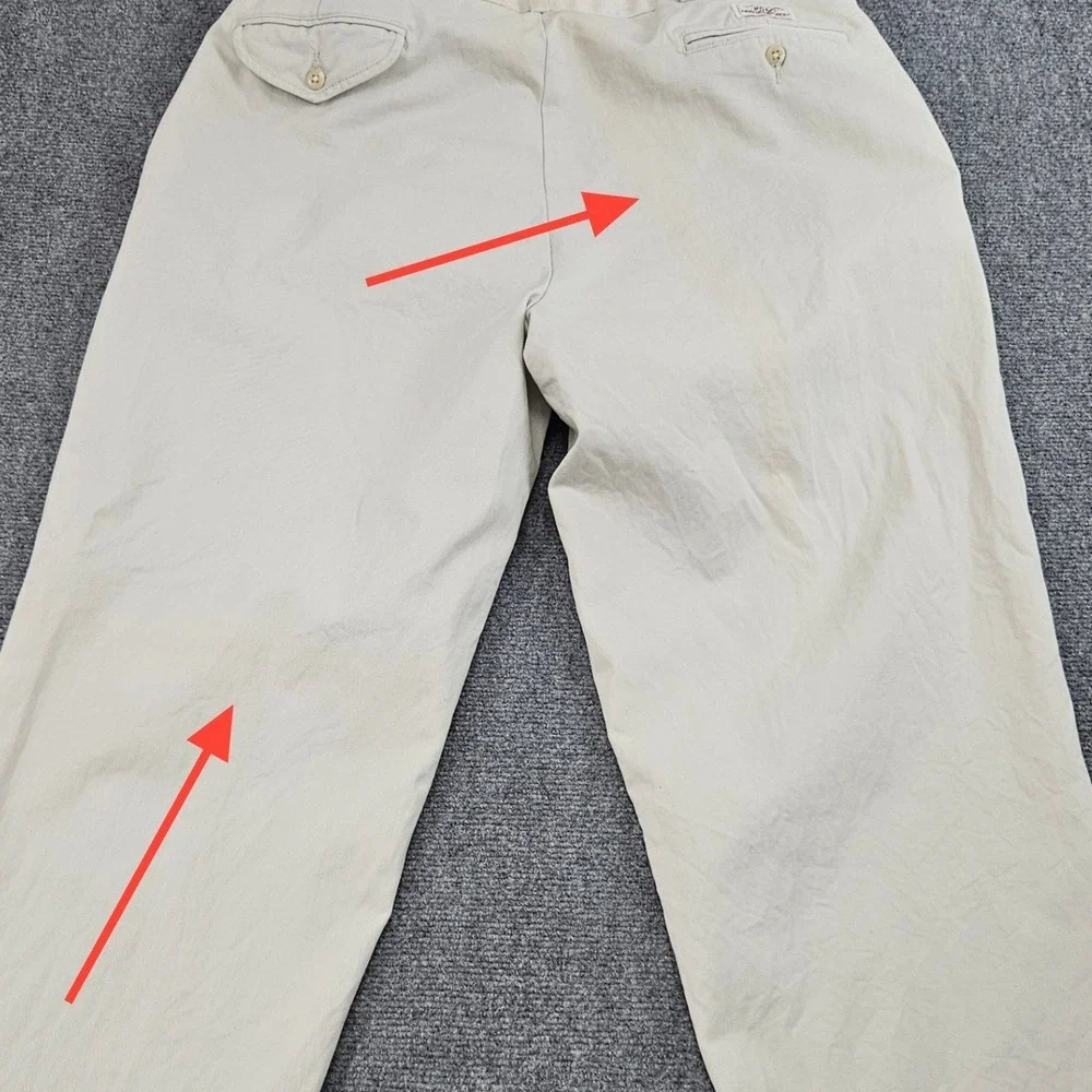 Polo Ralph Lauren Hammond Pants‎ Mens 36x30 Khaki Tan Pleated Grunge Prep